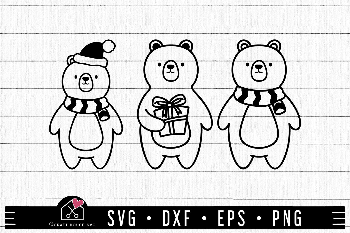FREE Christmas Bear SVG | FB331 - Craft House SVG