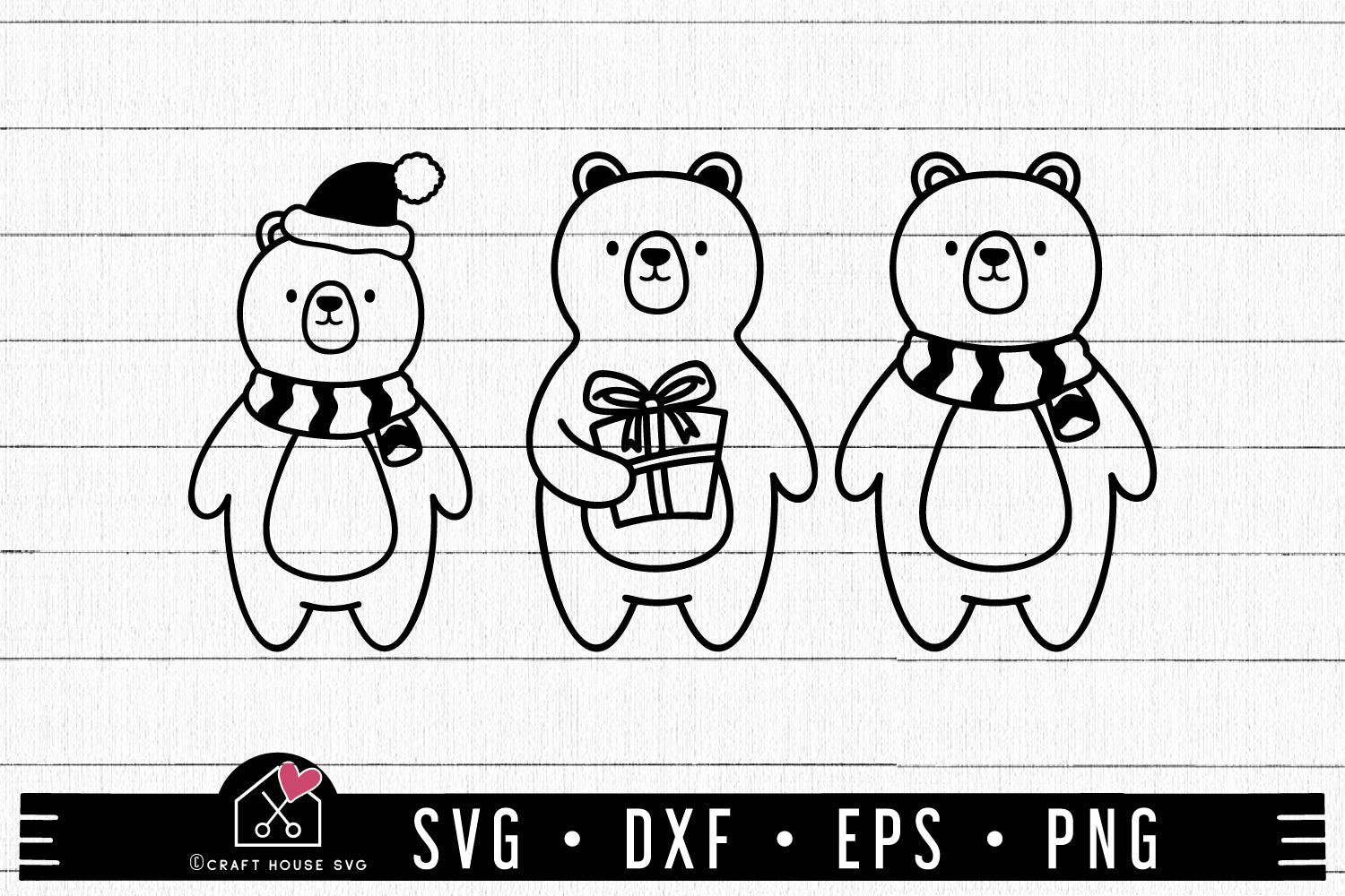 FREE Christmas Bear SVG | FB331 - Craft House SVG