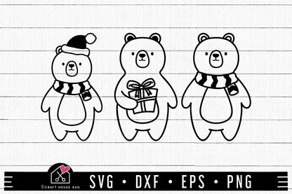 FREE Christmas Bear SVG | FB331 - Craft House SVG