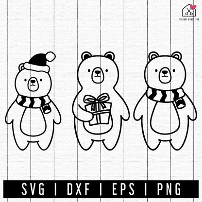 FREE Christmas Bear SVG | FB331 - Craft House SVG