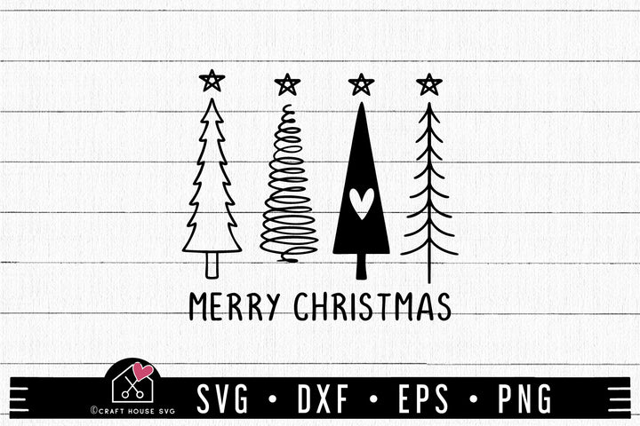 FREE Minimal Christmas Trees SVG | FB332