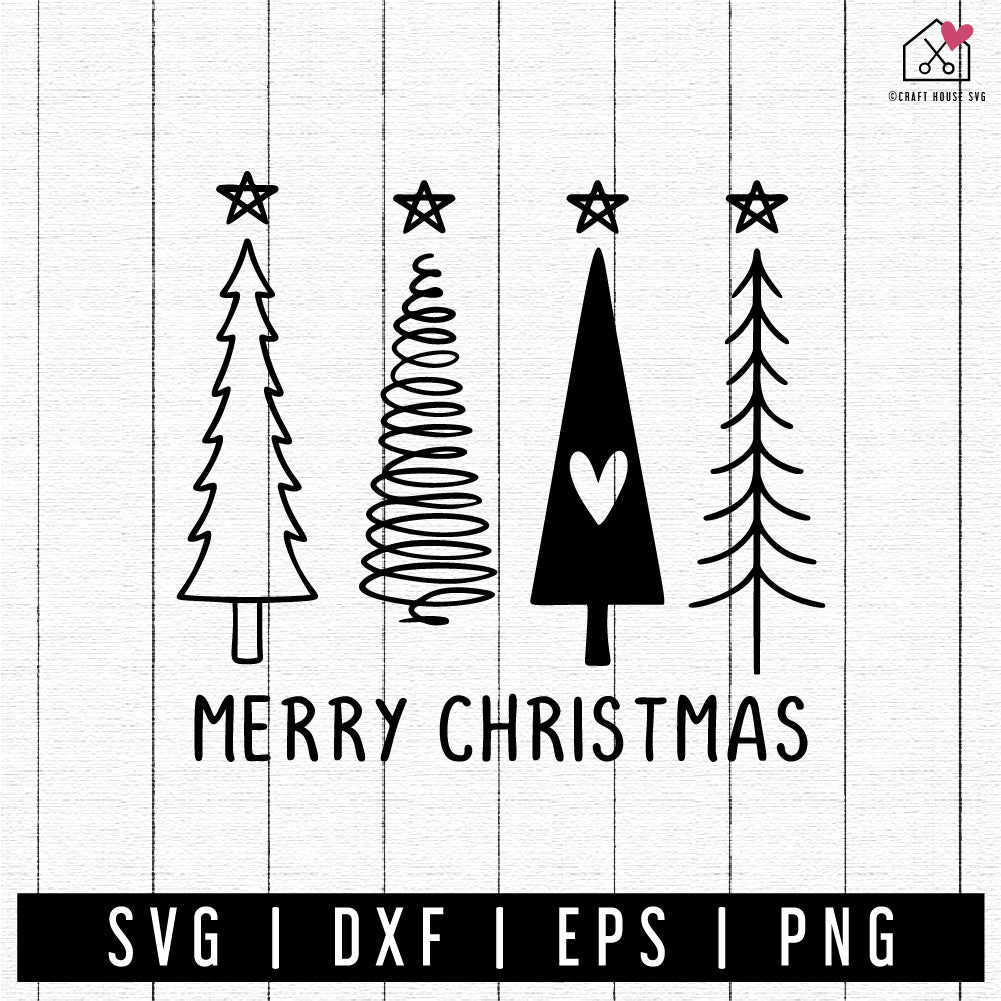 FREE Minimal Christmas Trees SVG | FB332 - Craft House SVG