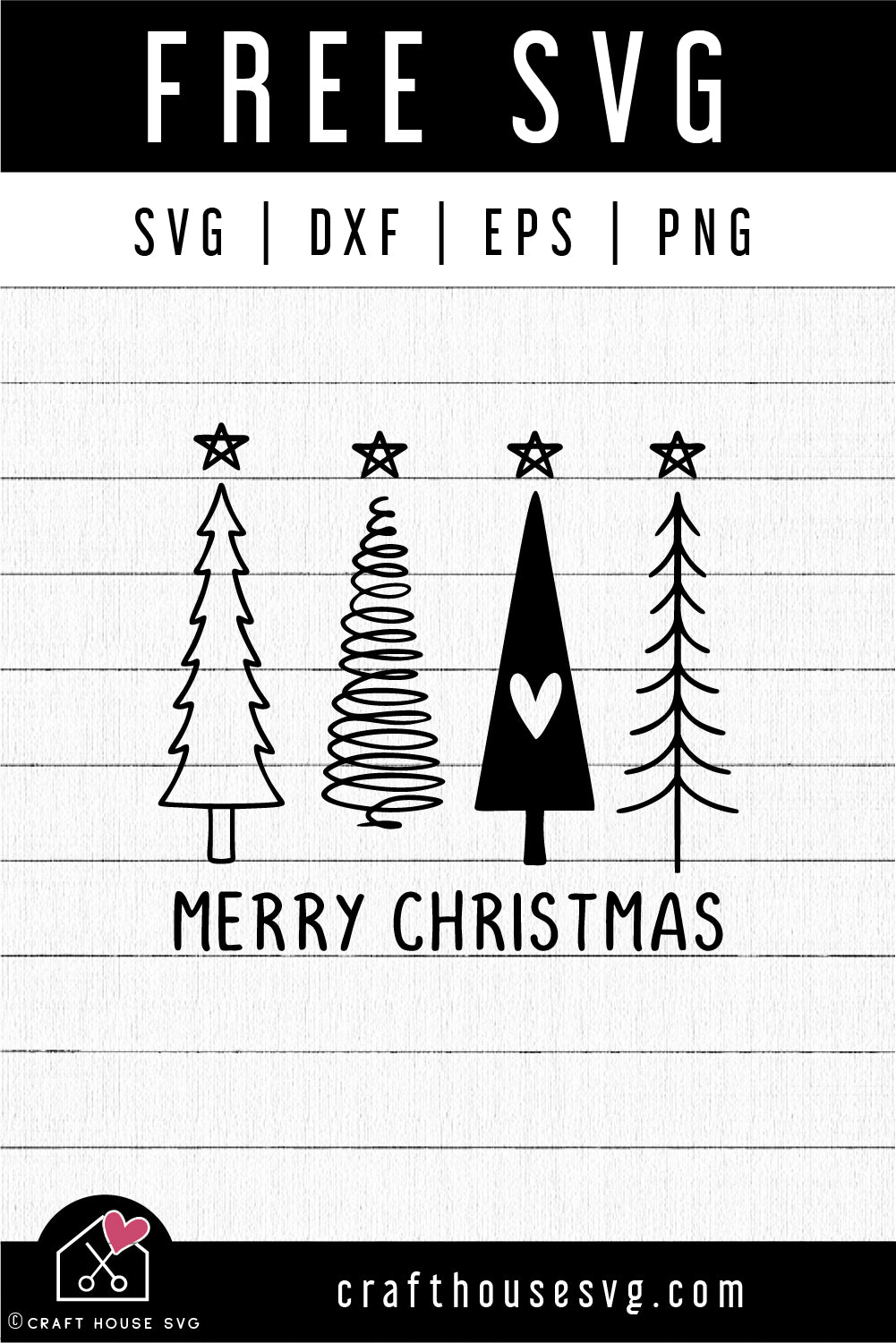 FREE Minimal Christmas Trees SVG | FB332 - Craft House SVG