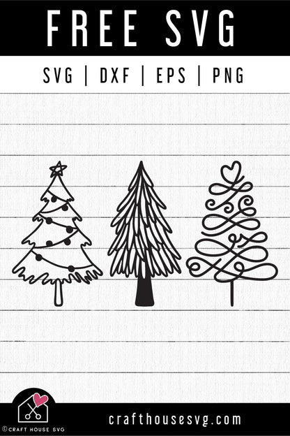 FREE Christmas Tree SVG FB334 - Craft House SVG