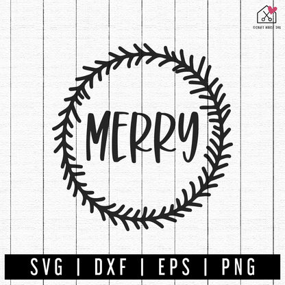 FREE Merry SVG Christmas SVG FB338 - Craft House SVG