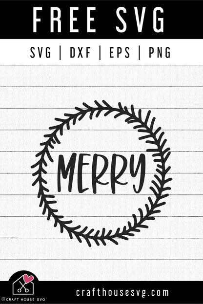 FREE Merry SVG Christmas SVG FB338 - Craft House SVG