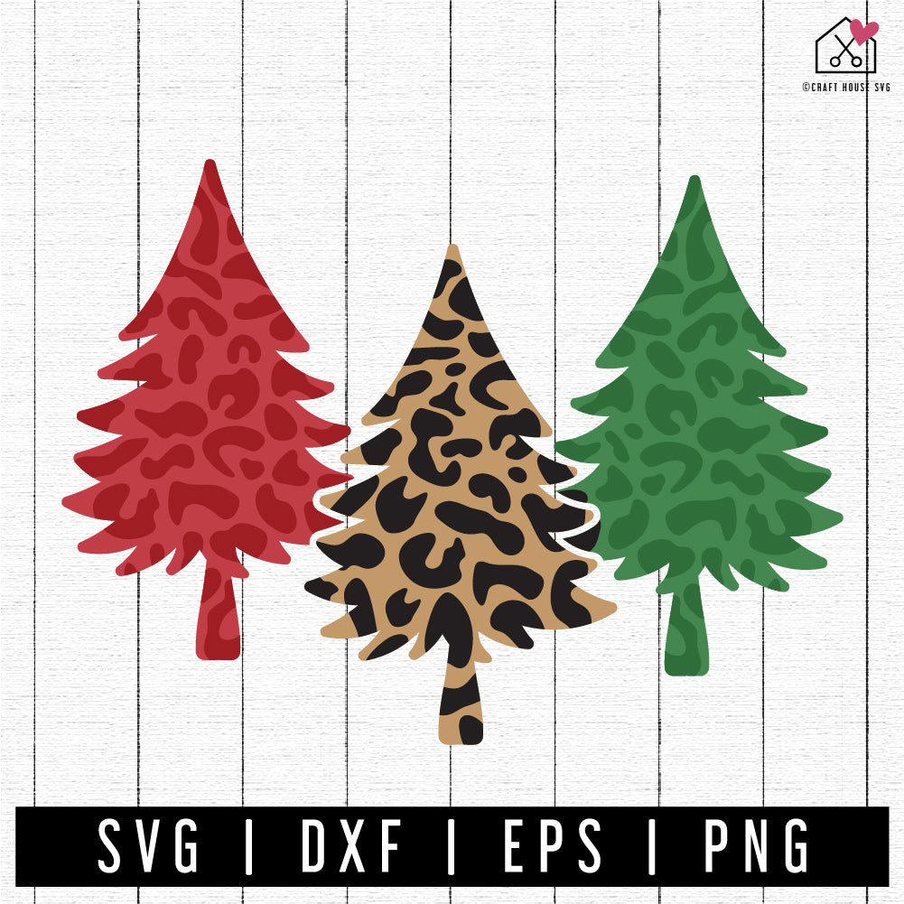 FREE Leopard Christmas Tree SVG FB339 - Craft House SVG