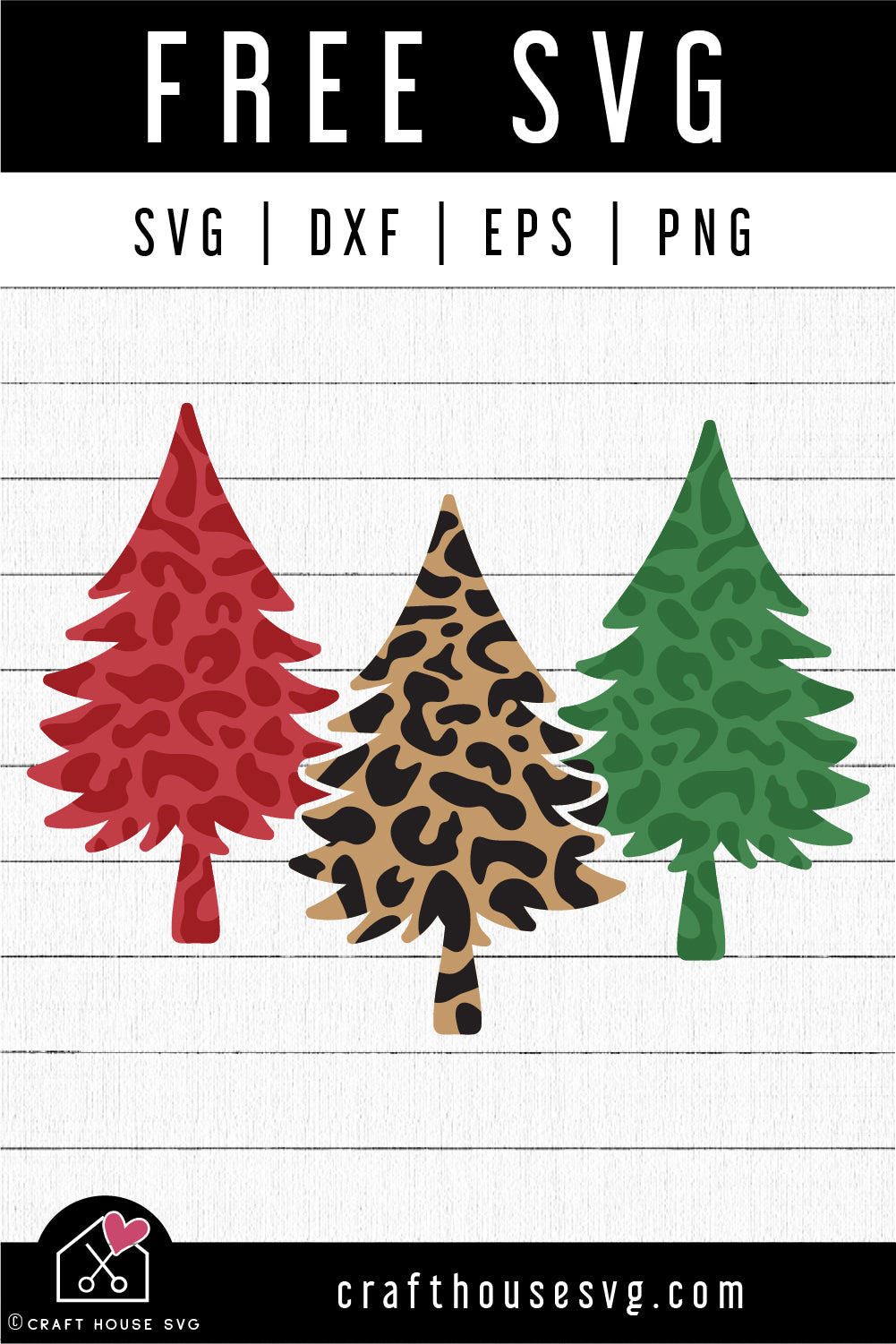 FREE Leopard Christmas Tree SVG FB339 - Craft House SVG