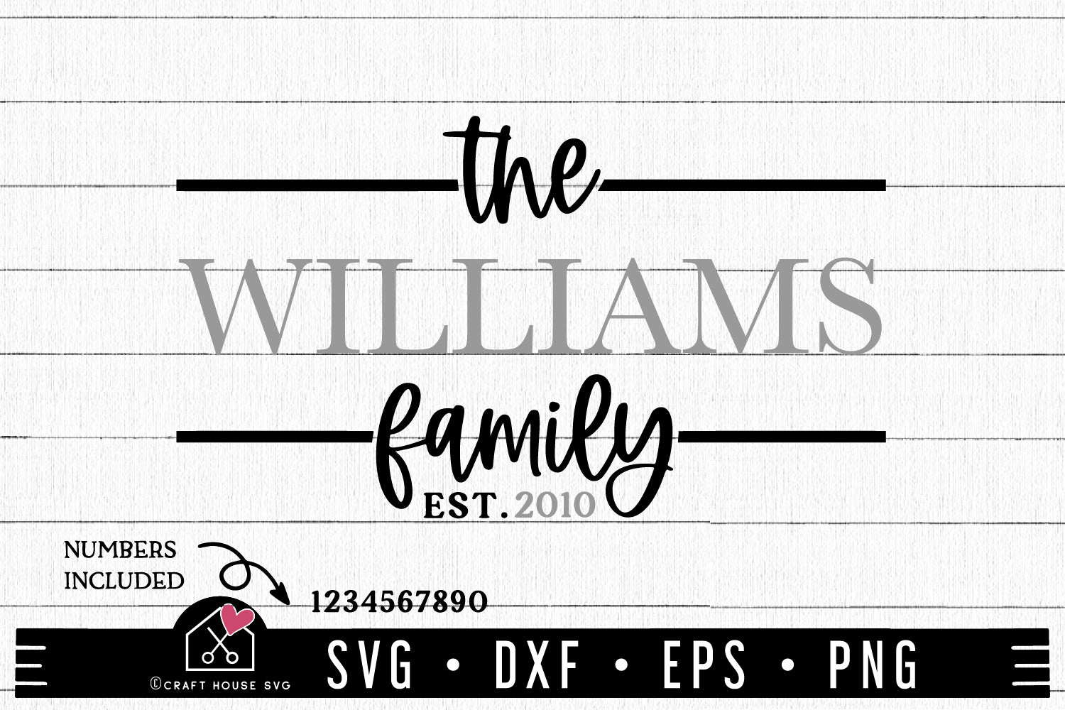 FREE Family Split Monogram Sign SVG FB344 - Craft House SVG