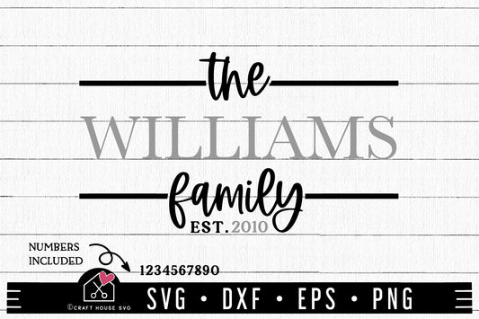 FREE Family Split Monogram Sign SVG FB344 - Craft House SVG