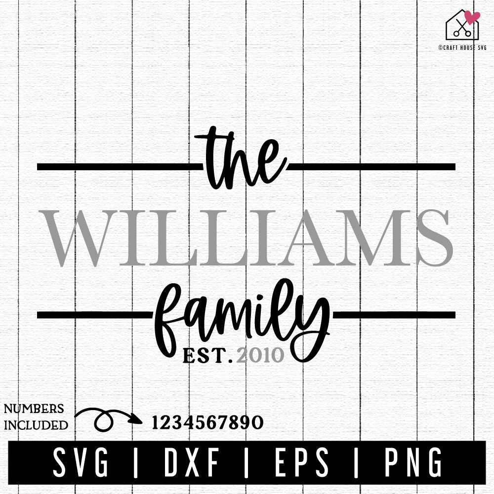 FREE Family Split Monogram Sign SVG FB344 - Craft House SVG