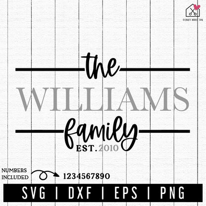 FREE Family Split Monogram Sign SVG FB344 - Craft House SVG