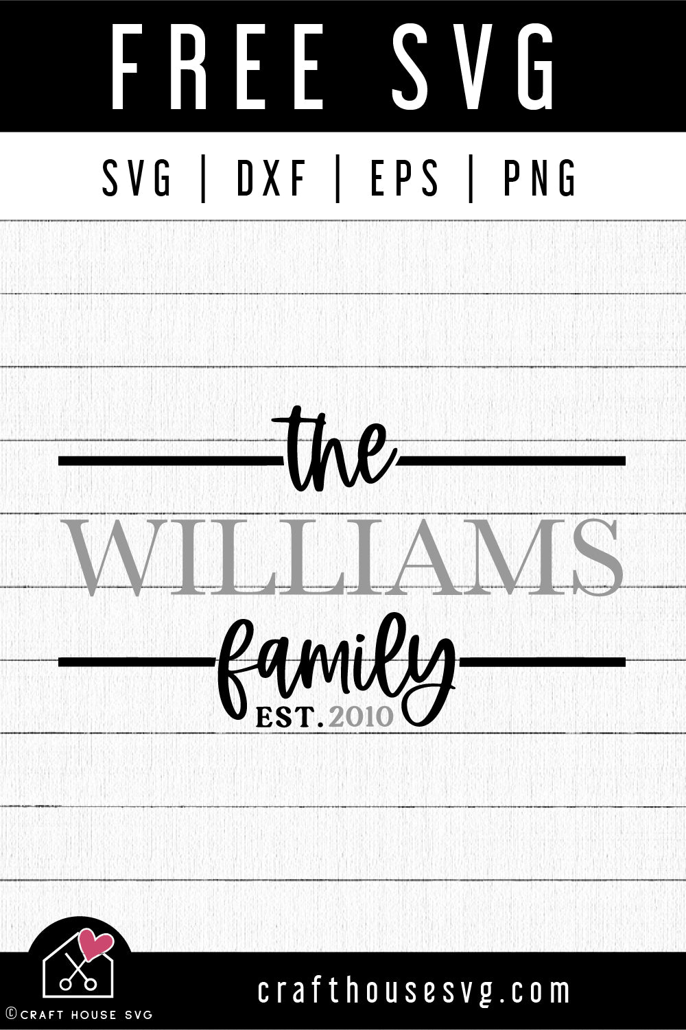 FREE Family Split Monogram Sign SVG FB344 - Craft House SVG