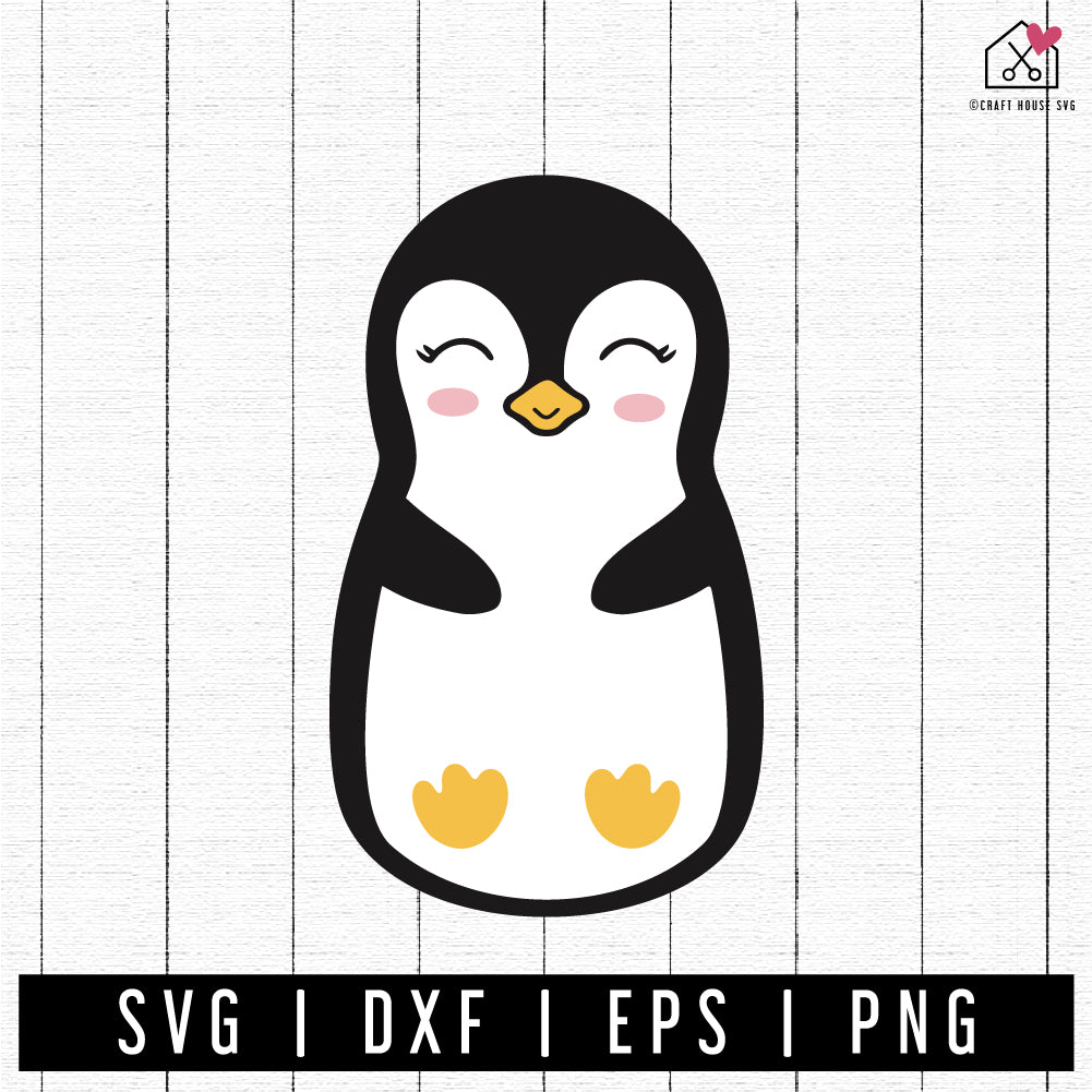 FREE Cute Penguin SVG FB346 - Craft House SVG