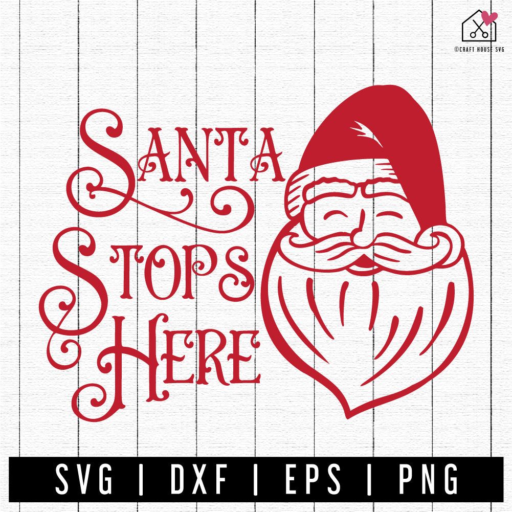 FREE Vintage Santa Stops Here SVG FB347