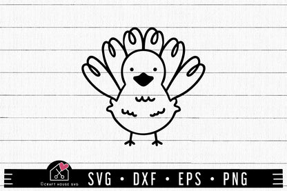FREE Cute Turkey SVG FB348 - Craft House SVG