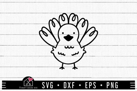 FREE Cute Turkey SVG FB348 - Craft House SVG