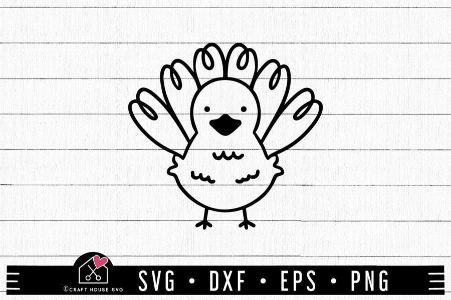 FREE Cute Turkey SVG FB348 - Craft House SVG