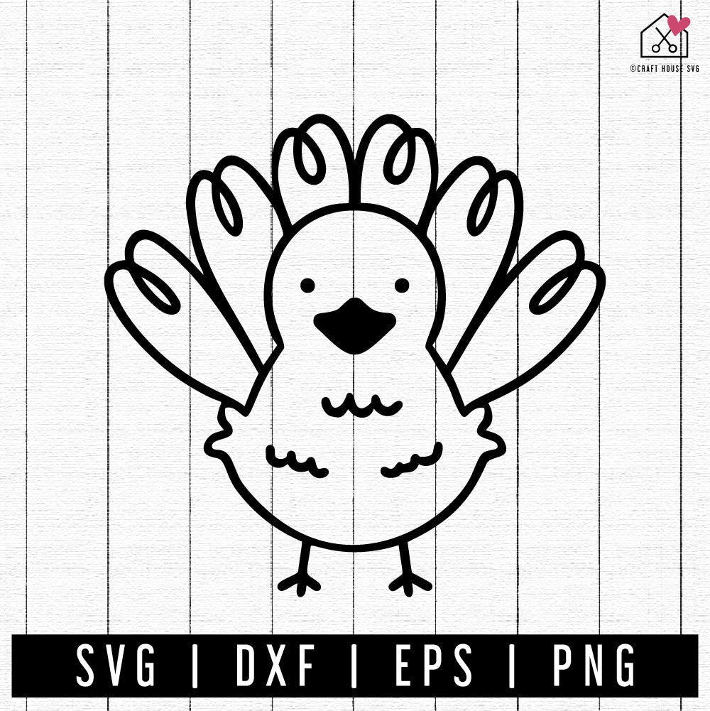 FREE Cute Turkey SVG FB348 - Craft House SVG