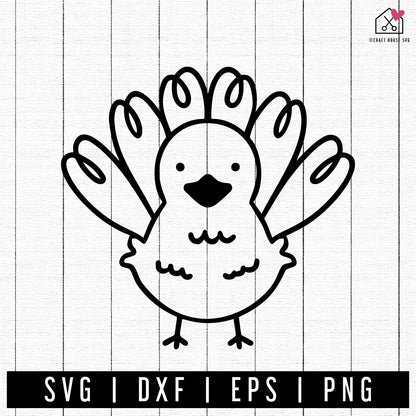 FREE Cute Turkey SVG FB348 - Craft House SVG