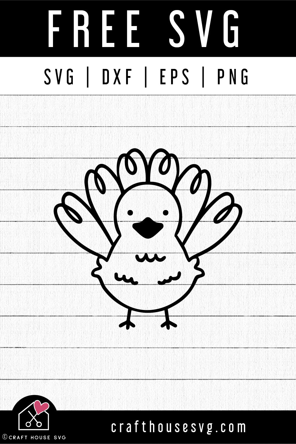 FREE Cute Turkey SVG FB348 - Craft House SVG