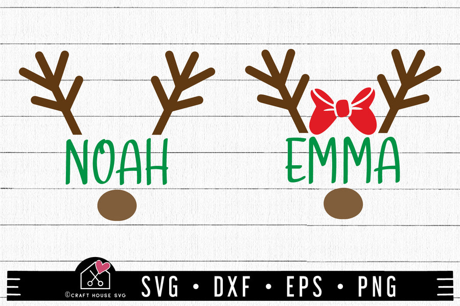 FREE Reindeer Monogram Frame SVG | FB354