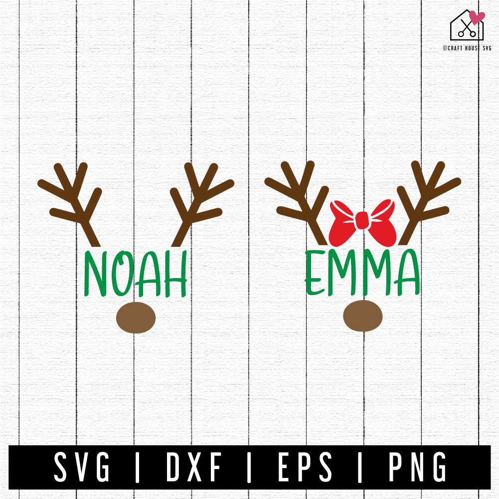 FREE Reindeer Monogram Frame SVG | FB354