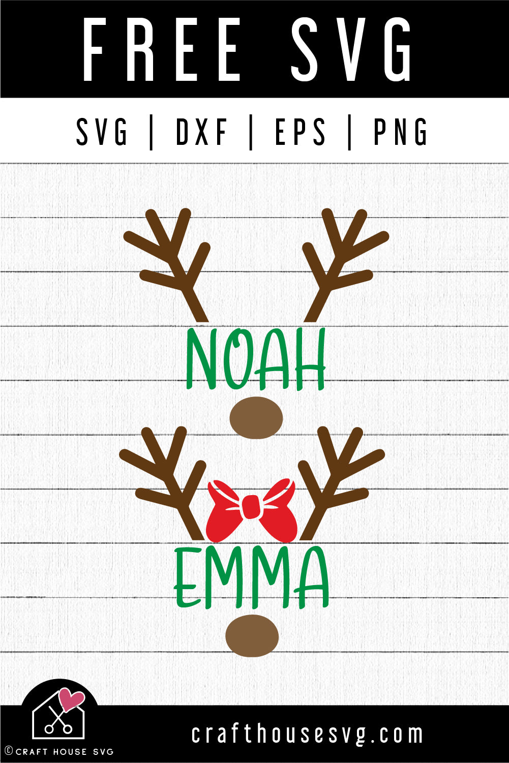 FREE Reindeer Monogram Frame SVG | FB354