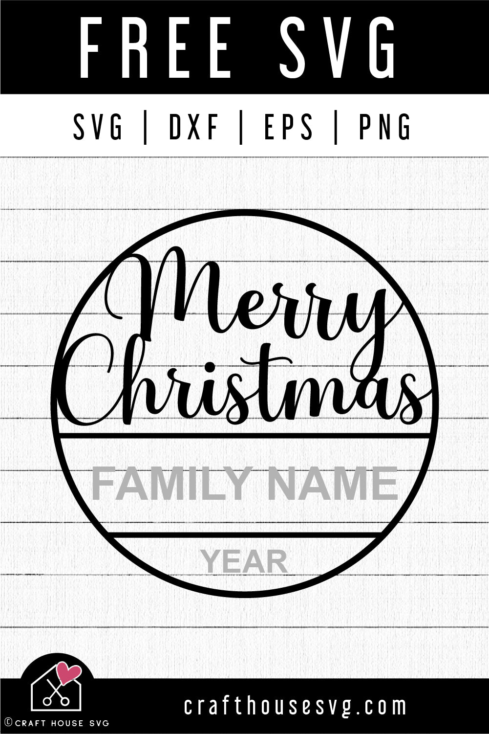 FREE Merry Christmas Ornament SVG | FB360 - Craft House SVG