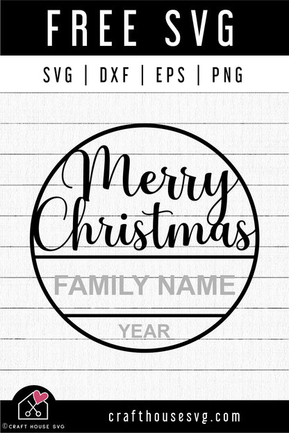 FREE Merry Christmas Ornament SVG | FB360 - Craft House SVG