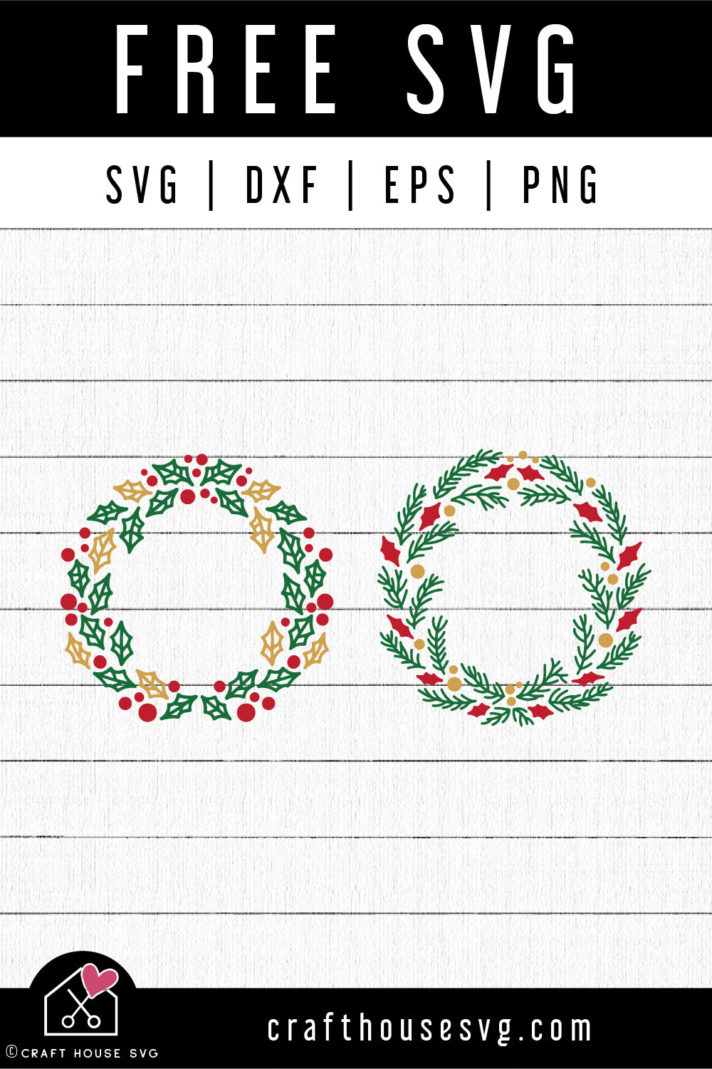 FREE Christmas Wreaths SVG FB365 - Craft House SVG