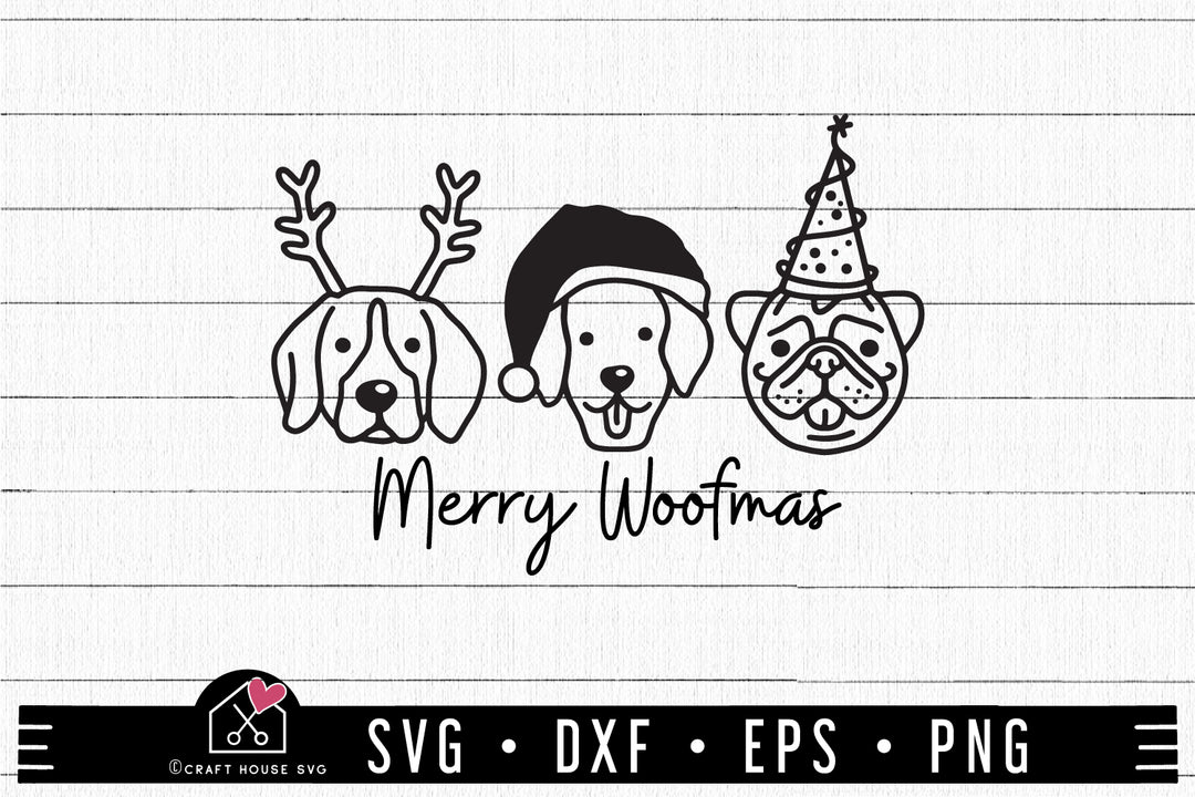 FREE Merry Woofmas Dog Christmas SVG FB367