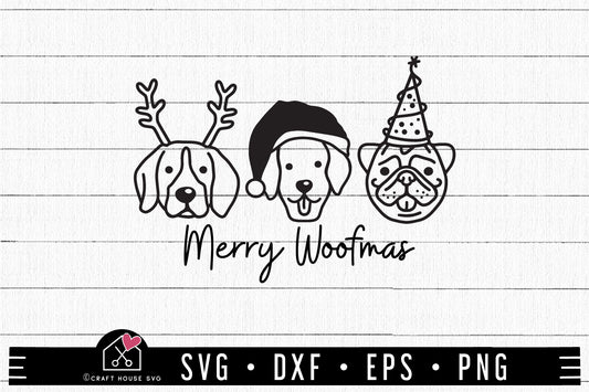 FREE Merry Woofmas Dog Christmas SVG FB367 - Craft House SVG