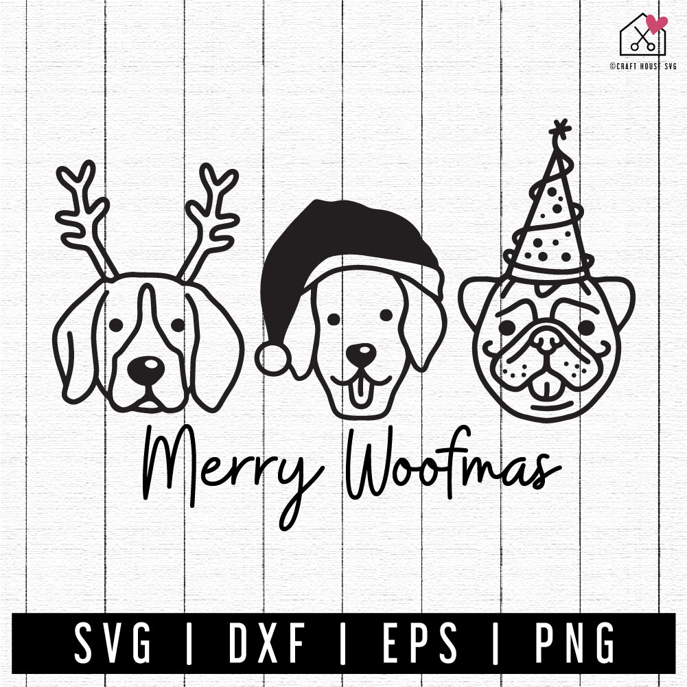 FREE Merry Woofmas Dog Christmas SVG FB367