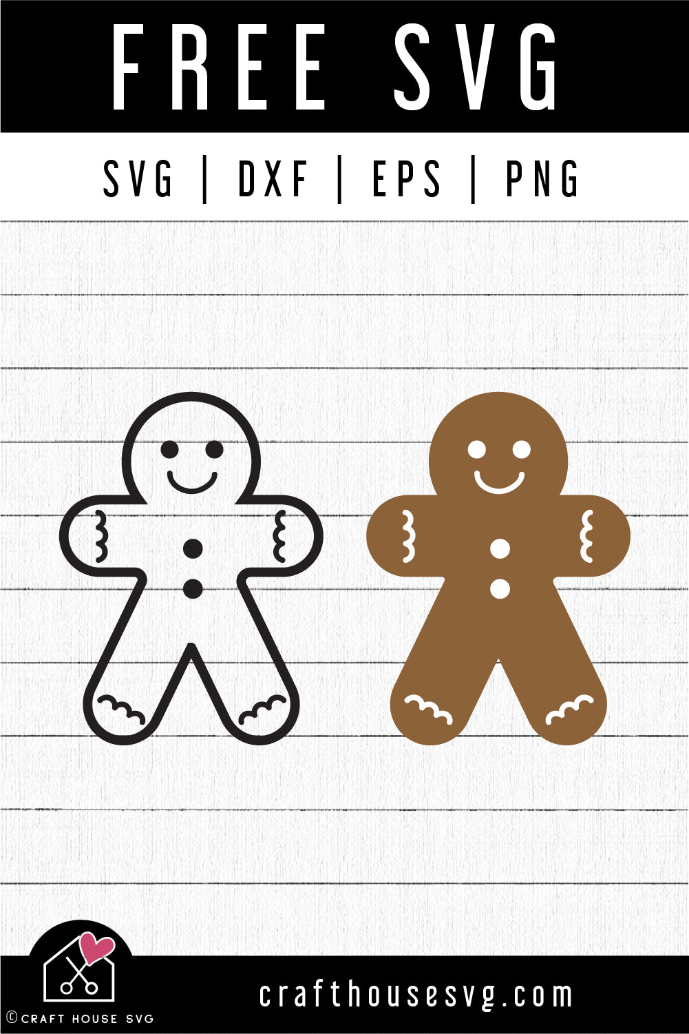 FREE Gingerbread SVG | Christmas SVG FB368 - Craft House SVG