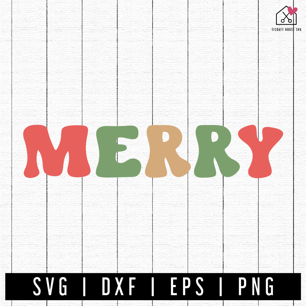 FREE Merry SVG | A Christmas SVG cut file FB374 - Craft House SVG