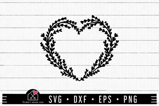 FREE Heart Floral Frame SVG Valentine cut file FB383 - Craft House SVG