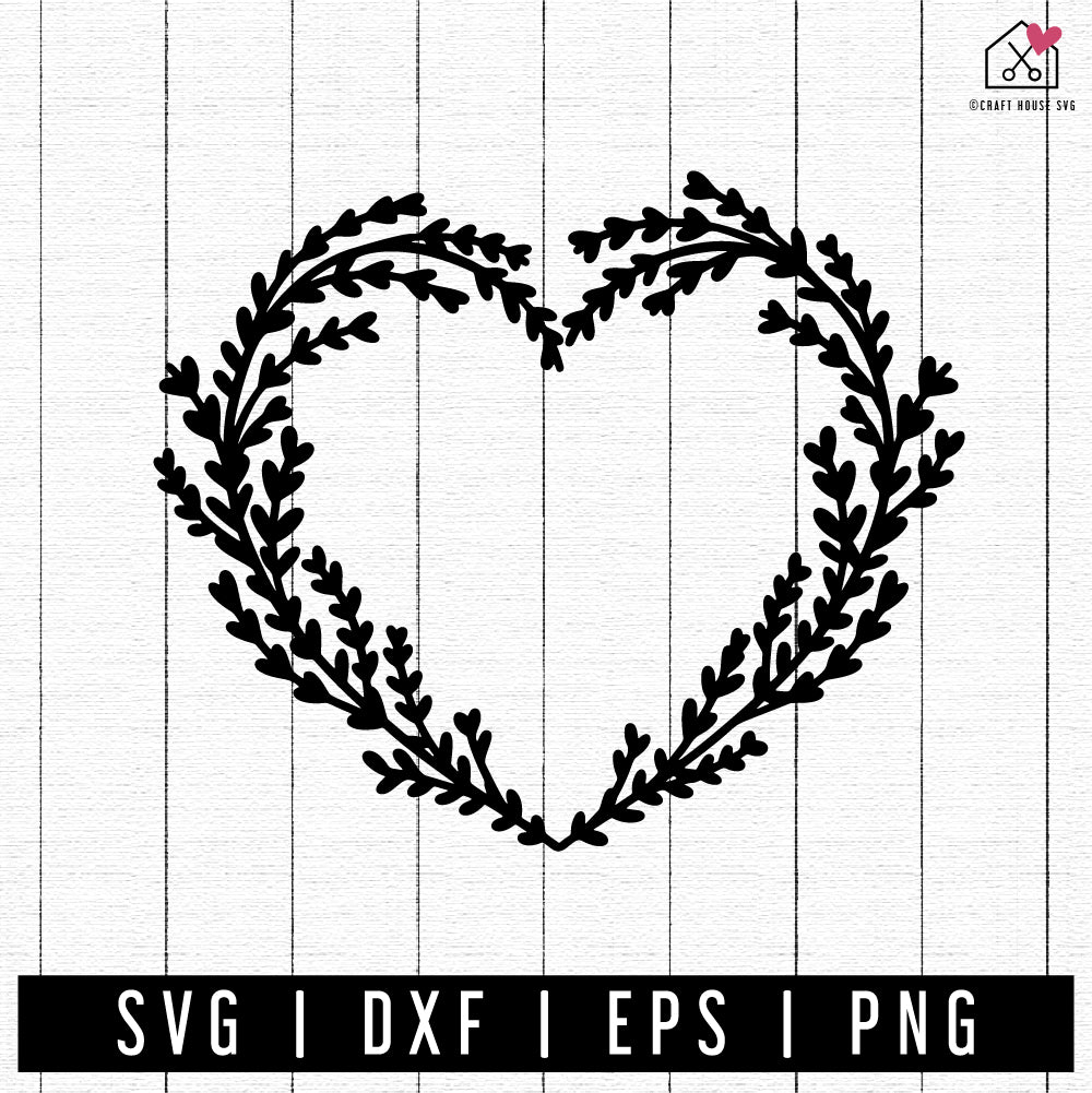 FREE Heart Floral Frame SVG Valentine cut file FB383 - Craft House SVG