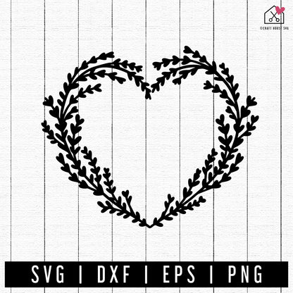 FREE Heart Floral Frame SVG Valentine cut file FB383 - Craft House SVG