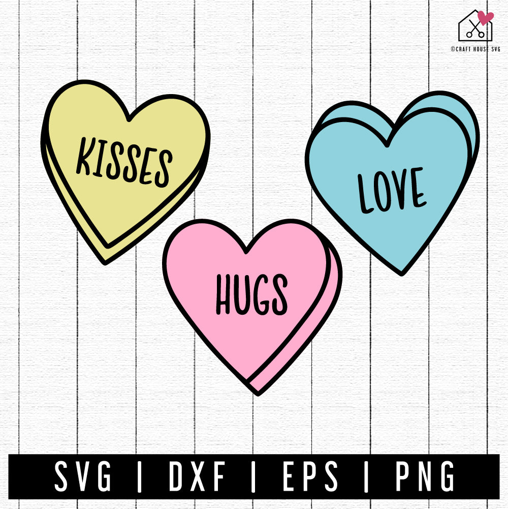 FREE Candy Heart SVG Valentine cut file FB385 - Craft House SVG