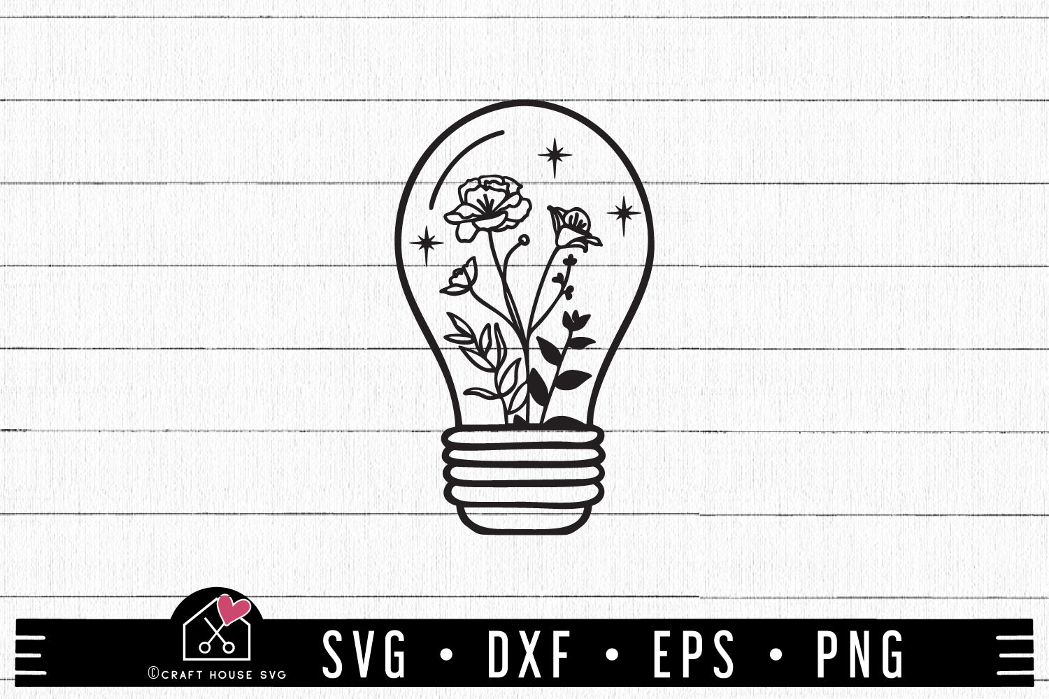 FREE Floral Light Bulb SVG Flower cut file FB387 - Craft House SVG