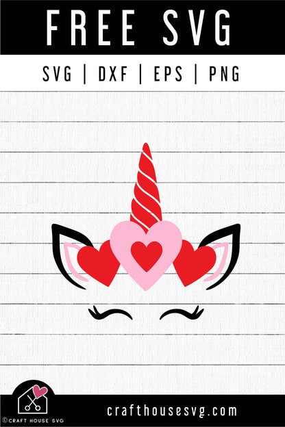 FREE Unicorn Valentine SVG FB388