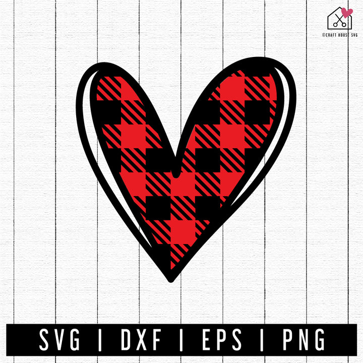 FREE Plaid Heart SVG Valentine cut file FB389