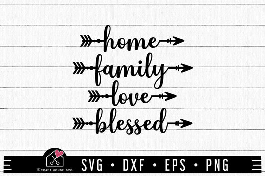 FREE Home Family Love Blessed SVG Sign with Arrow cut file FB390 - Craft House SVG