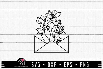 FREE Floral Envelope SVG Wildflowers cut file FB391 - Craft House SVG
