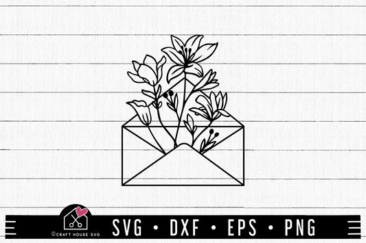 FREE Floral Envelope SVG Wildflowers cut file FB391 - Craft House SVG