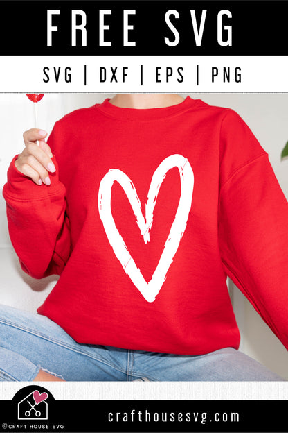 FREE Distressed Heart SVG Valentine shirt cut file FB393 - Craft House SVG
