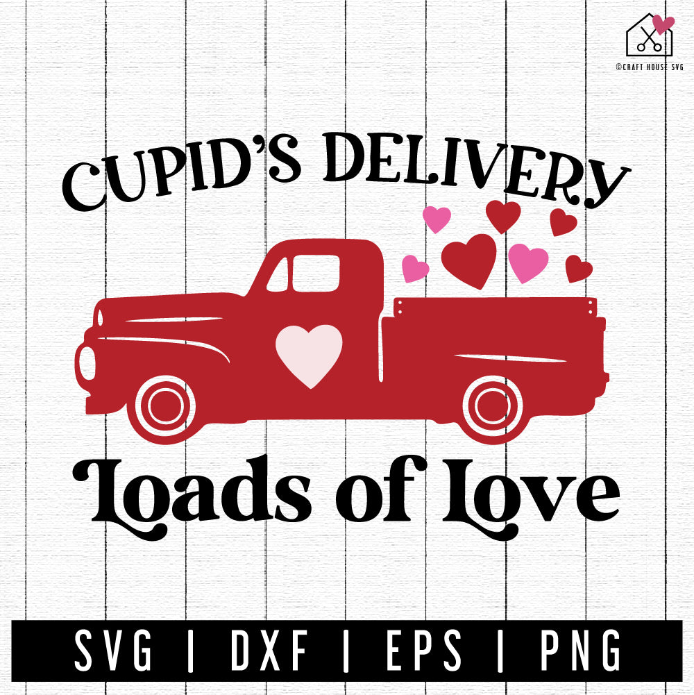 FREE Cupids Delivery Loads of Love SVG Valentine Sign cut file FB394