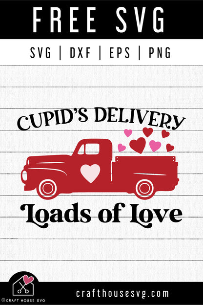 FREE Cupids Delivery Loads of Love SVG Valentine Sign cut file FB394 - Craft House SVG