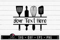 FREE Kitchen Monogram SVG Utensils split sign cut file FB395